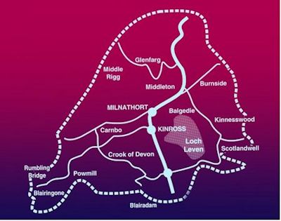 Map of Kinross-shire and surrounding area